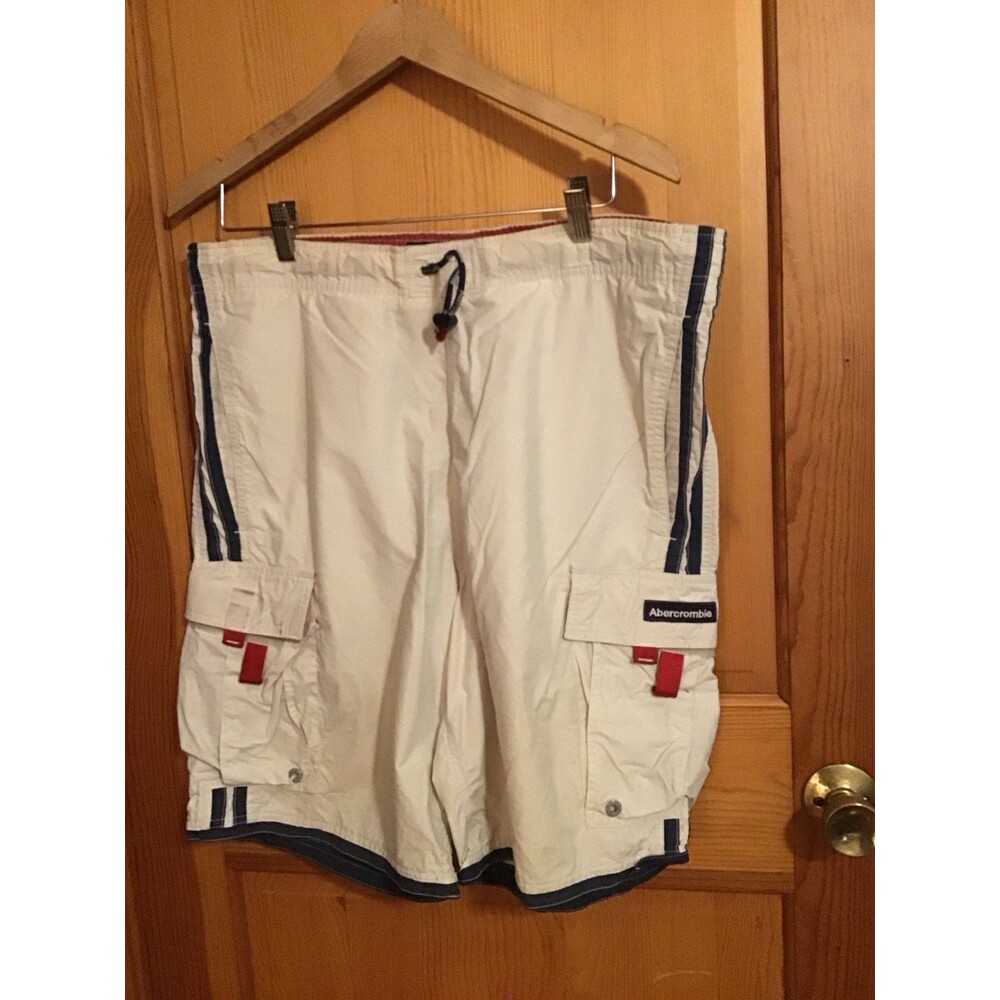 Vintage Abercrombie White Cargo Swim Shorts